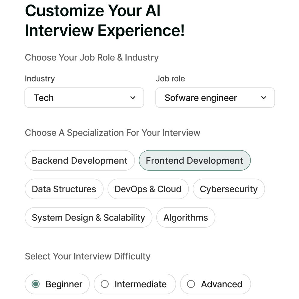 Select Your Interview Type